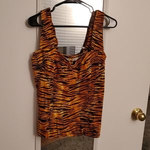 Deadly Dames/Pinup Couture Tiger Print Varla Top